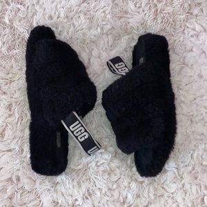UGG FLUFF YEAH SLIDE - BLACK